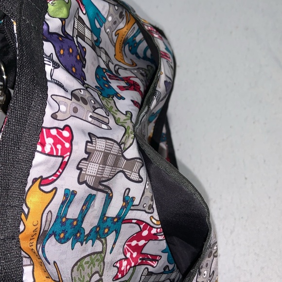 Le Sportsac multipurpose tote bag cat pattern rare find Gray with cats all over - Picture 6 of 14